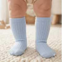 BW-61-2243S: Baby 3/4 Length Socks - Sky Blue